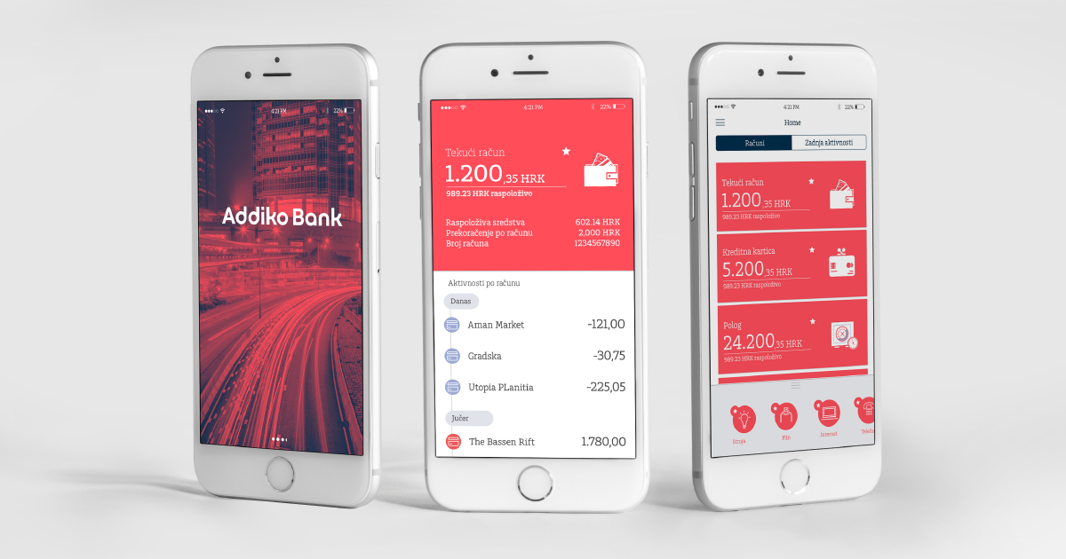 Addiko aplikacija za mobilno bankarstvo